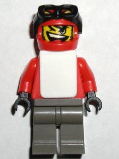 LEGO Minifigure-Snowboarder, Red Shirt, Dark Gray Legs, White Vest-Sports / Gravity Games-GG005-Creative Brick Builders